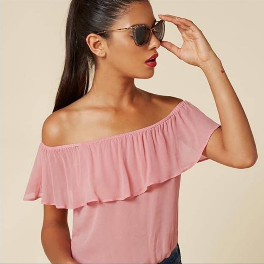 NWT Reformation Pink Off-Shoulder Top